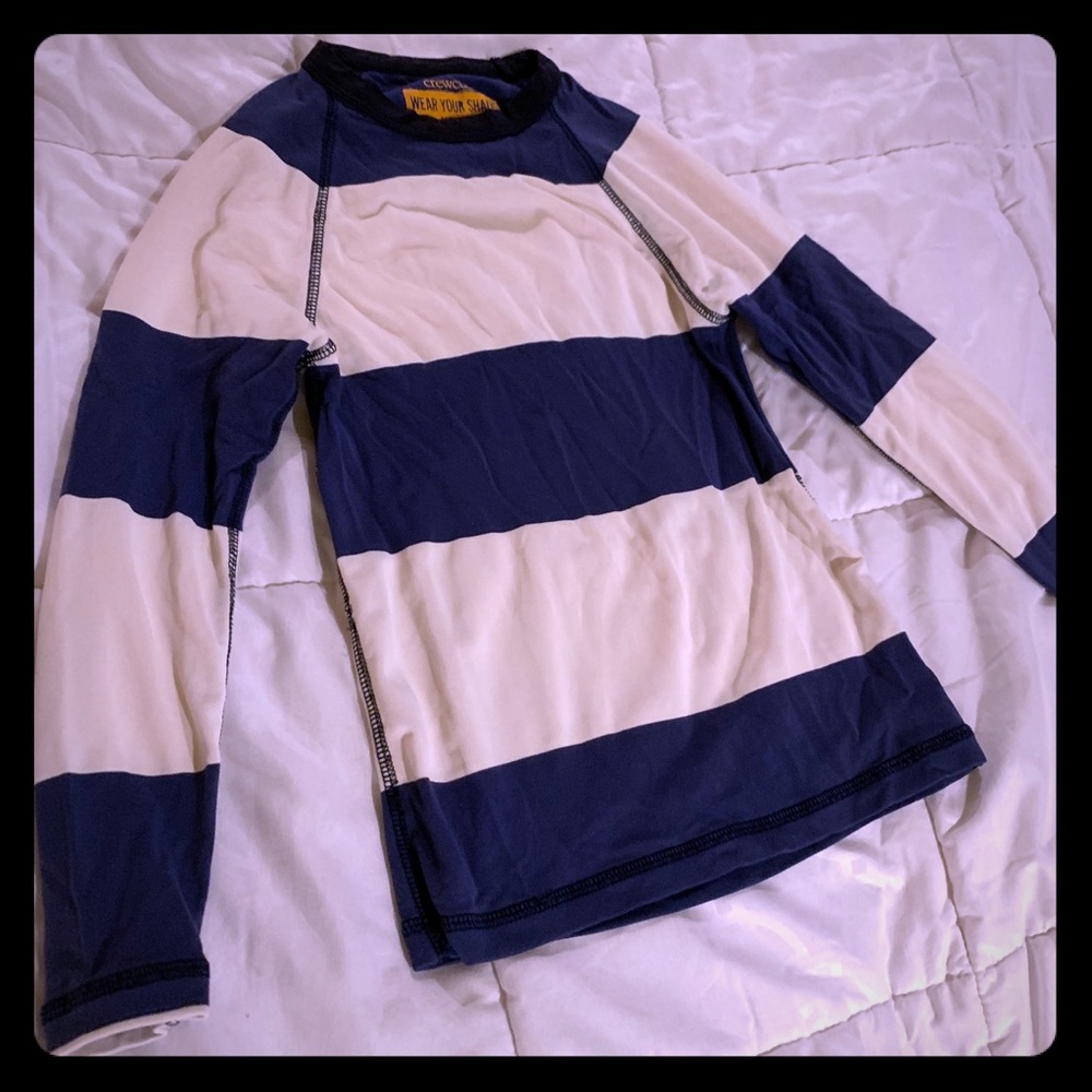 Crew Cuts Rash Guard Blue/White Stripe Size 4-5